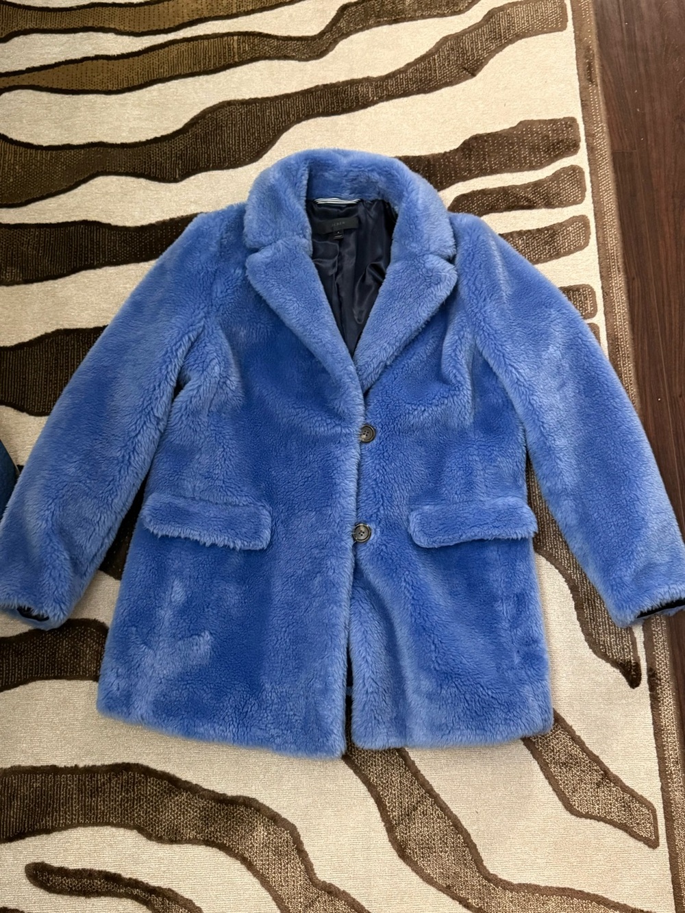 J Crew Blue Teddy Coat (SMALL)